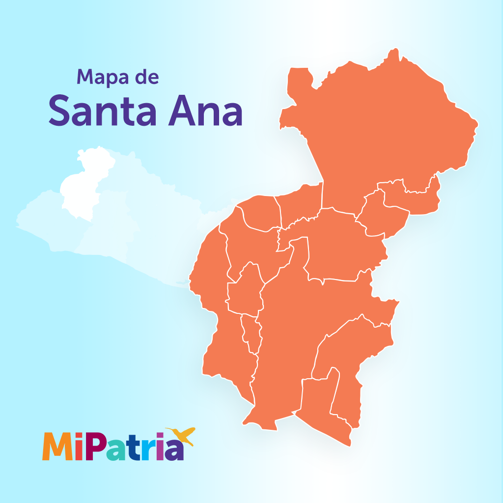 mapa de el departamento de santa ana, el salvador. Santa Ana department map