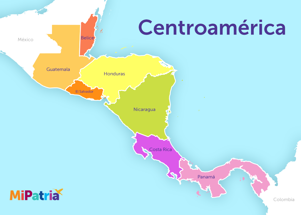 mapa de centroamerica con sus paises